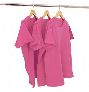 Kit 3 Camisetas Algodão Rosa Pink Premium