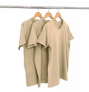 Kit 3 Camisetas Algodão Kaki Premium