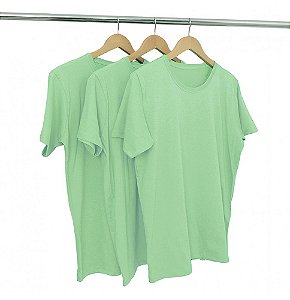 Kit 3 Camisetas Algodão Hortelã Premium