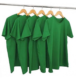 Kit 5 Camisetas Algodão Verde Bandeira Premium