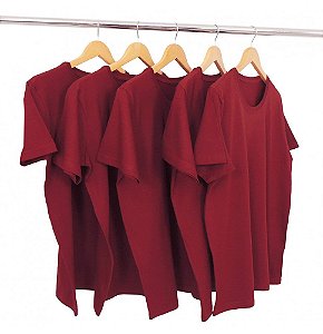 Kit 5 Camisetas Algodão Vinho Premium