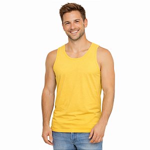 Regata Masculina Amarelo Ouro Algodão Premium