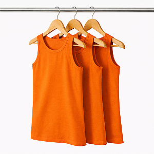 Kit 3 Regatas Laranja Masculina Algodão Premium