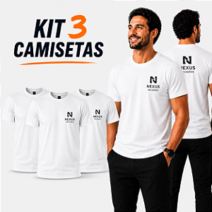 Kit com 3 Camisetas com seu Logo ou Estampa