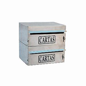 Caixa Correio Condomínio 2 Módulos  - 15x23x22 para muro (abre pela frente)