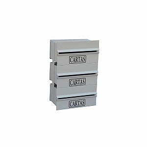Caixa Correio Condomínio 3 Módulos - 15x23x33 para muro