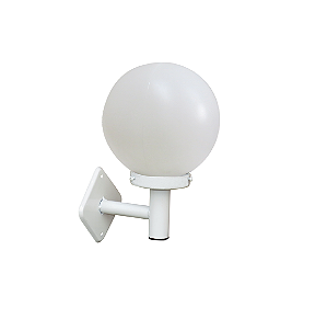 Luminária Globo Pequeno C/ Braço Reto - Branca