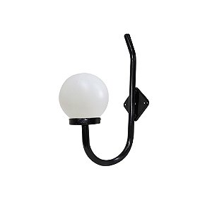 Luminária Globo Pequeno C/ Braço Curvo - Preta