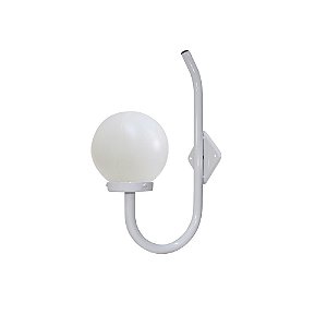 Luminária Globo Pequeno C/ Braço Curvo - Branca