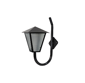 Luminária Romana P/ Parede Braço Curvo - Preta