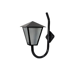 Luminária Romana P/ Parede Braço Curvo - Preta