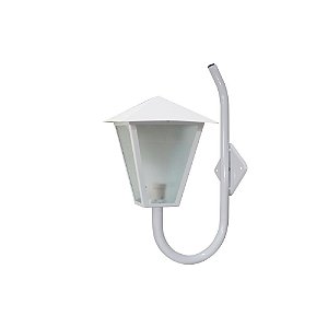 Luminária Romana P/ Parede Braço Curvo - Branca