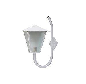 Luminária Romana P/ Parede Braço Curvo - Branca