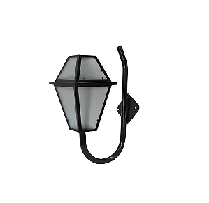 Luminária Imperial P/ Parede Braço Curvo - Preta