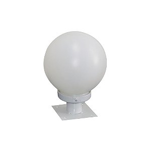 Luminária Globo Pequeno P/ Parafusar Em Cima do Muro - Branca