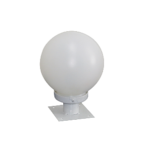 Luminária Globo Pequeno P/ Parafusar Em Cima do Muro - Branca