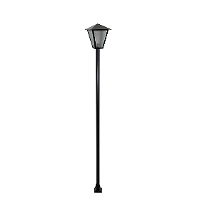 Luminária Romana C/ Poste Preto - 3 Metros
