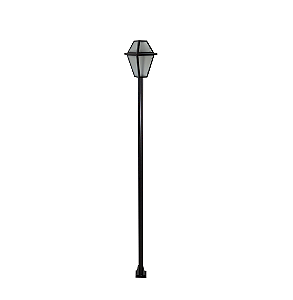 Luminária Imperial C/ Poste Preto - 3 Metros