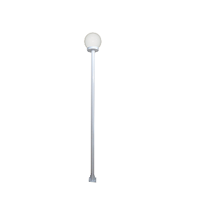 Luminária Globo Pequeno C/ Poste Branco - 1,50 Metros
