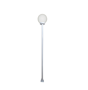 Luminária Globo Grande C/ Poste Branco - 1,50 Metros