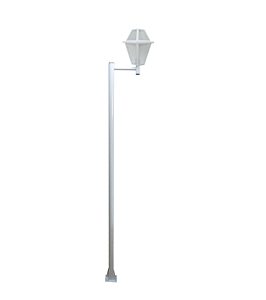 Luminária Imperial C/ Poste de Braço Reto Branco - 2 Metros