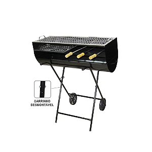 Churrasqueira Espetinho Fechada Nº 2 - Com Carrinho, Grelhas e Espetos
