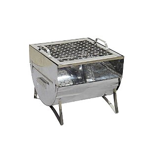 Churrasqueira Praia e Campo Nº 1 Com Grelha - Aço Inox