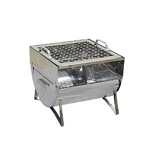 Churrasqueira Praia e Campo Nº 2 Fechada Com Grelha - Aço Inox