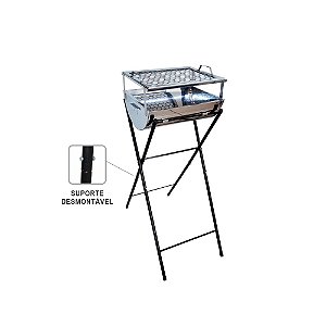 Churrasqueira Master Com Grelha e Suporte - Aço Inox