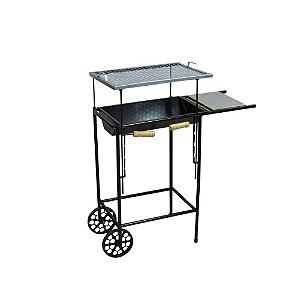 Churrasqueira Alvorada com Carrinho, Grelha e Tabuleiro em Aço Inox