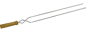 Espeto duplo para churrasco 85cm