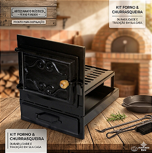 Conjunto Especial - porta cinzeiro, com gaveta grelha de apoio