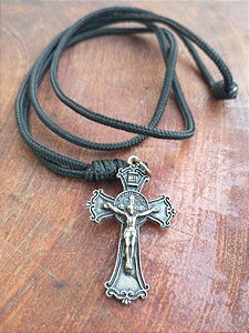 Cordão com Crucifixo - Preto