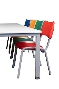 ST MR CI 04 - KIT 1 MESA E 4 CADEIRAS INFANTIL DE REFEITORIO