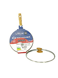 FRIGIDEIRA ANTIADERENTE CERÂMICA LINUM C/ TAMPA VIDRO WOK 28CM - IMCOL