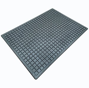 Tapete de Borracha Quadriculado Preto