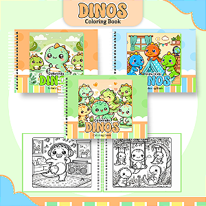 Livro Caderno de Colorir | Dinos Fofos