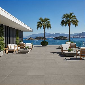 Piso Cimentício Atermico 45x45 - ThermaStone Gray