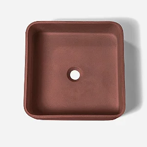Cuba Quadrada de Apoio em Concreto - Terracota