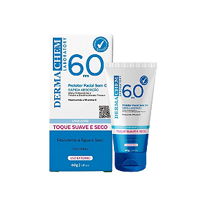 Protetor Solar Facial Dermachem 40g Fps 60 Toque Seco