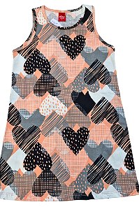 Vestido Elian Infantil Menina Corações