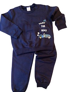 Conjunto Infantil Menino Moletom Azul Marinho Malwee