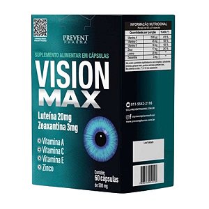 Luteina 20mg + Zeaxantina 3mg + Vitaminas A,C,E +Zinco 60 Cápsula de 500mg