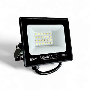 Refletor Led 50w - Slim Preto - Branco Frio - Remanci