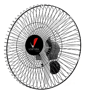 Ventilador Oscilante de Parede Ventura – 60cm, Preto