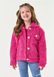 Casaco Teddy Infantil Feminino Trick Nick Rosa