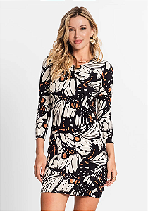 Vestido Manga 7/8 Em Ribana Canelada Endless
