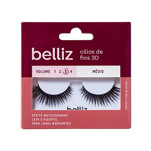 Belliz 3D Volume 3 Médio 207 - Cílios Postiços