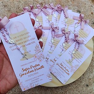 Lembrança de Batizado Primeira Eucaristia Marcador de Página com Tercinho