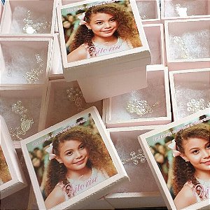 Lembrança Batizado Primeira Eucaristia Caixinha de MDF com foto e tercinho